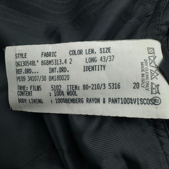 BROOKS BROTHERS Mens 43L Charcoal Gray Stripe Wool Blazer Suit Jacket 1818 Italy - Picture 10 of 14